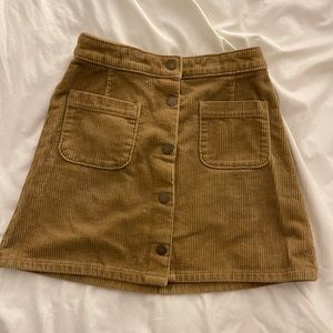 Corduroy button up skirt